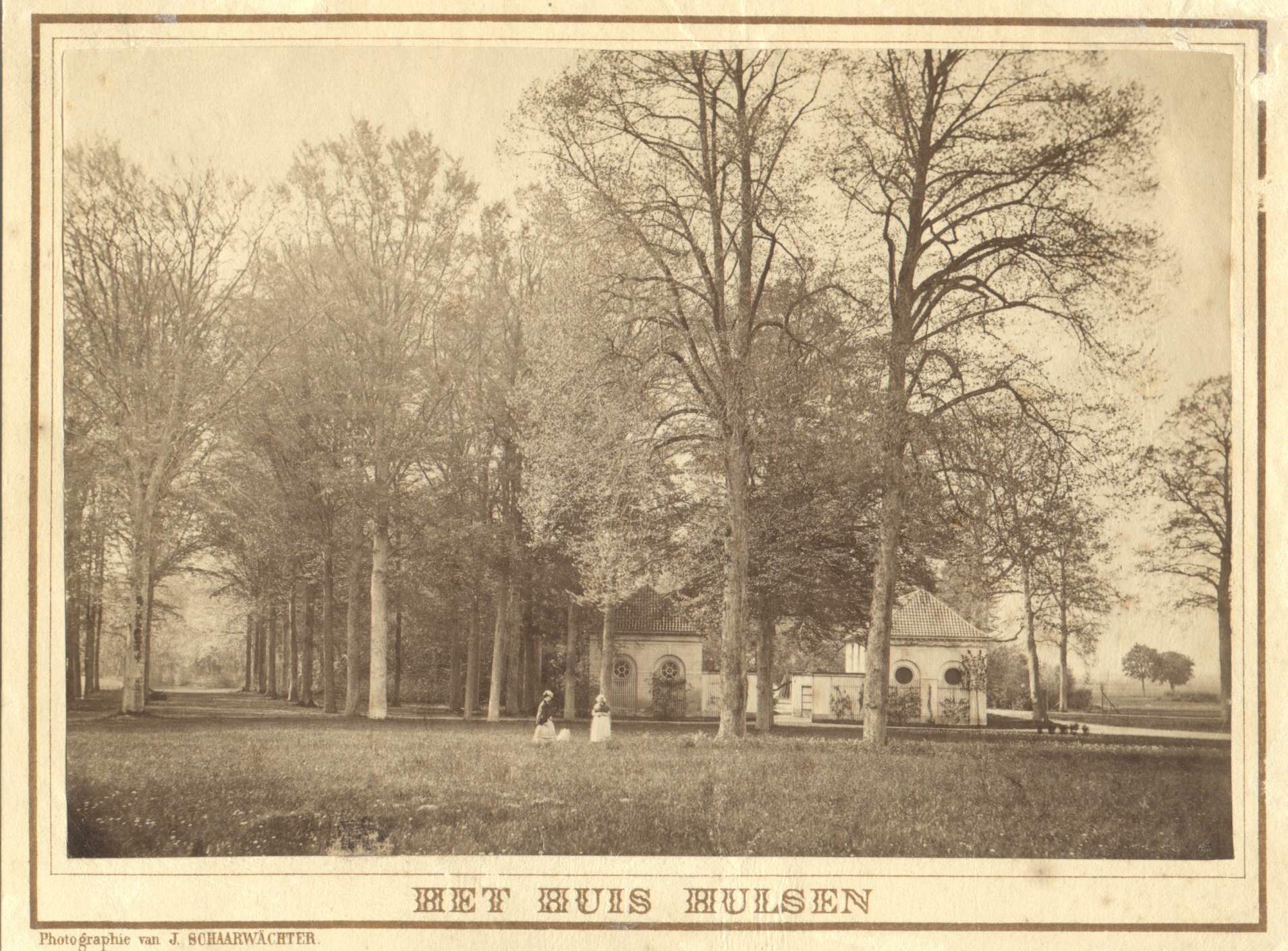 Een oude foto van het park nabij Huis Hulsen
